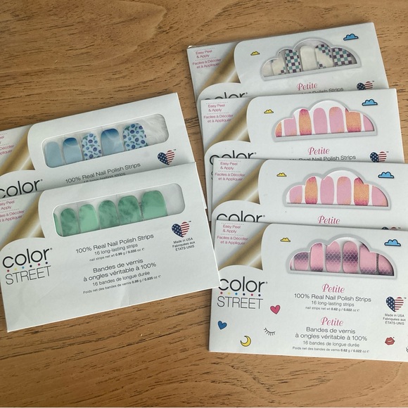 Color Street Other - Color Street Nail Polish Strips - Blue, Green, Pink, Multicolor